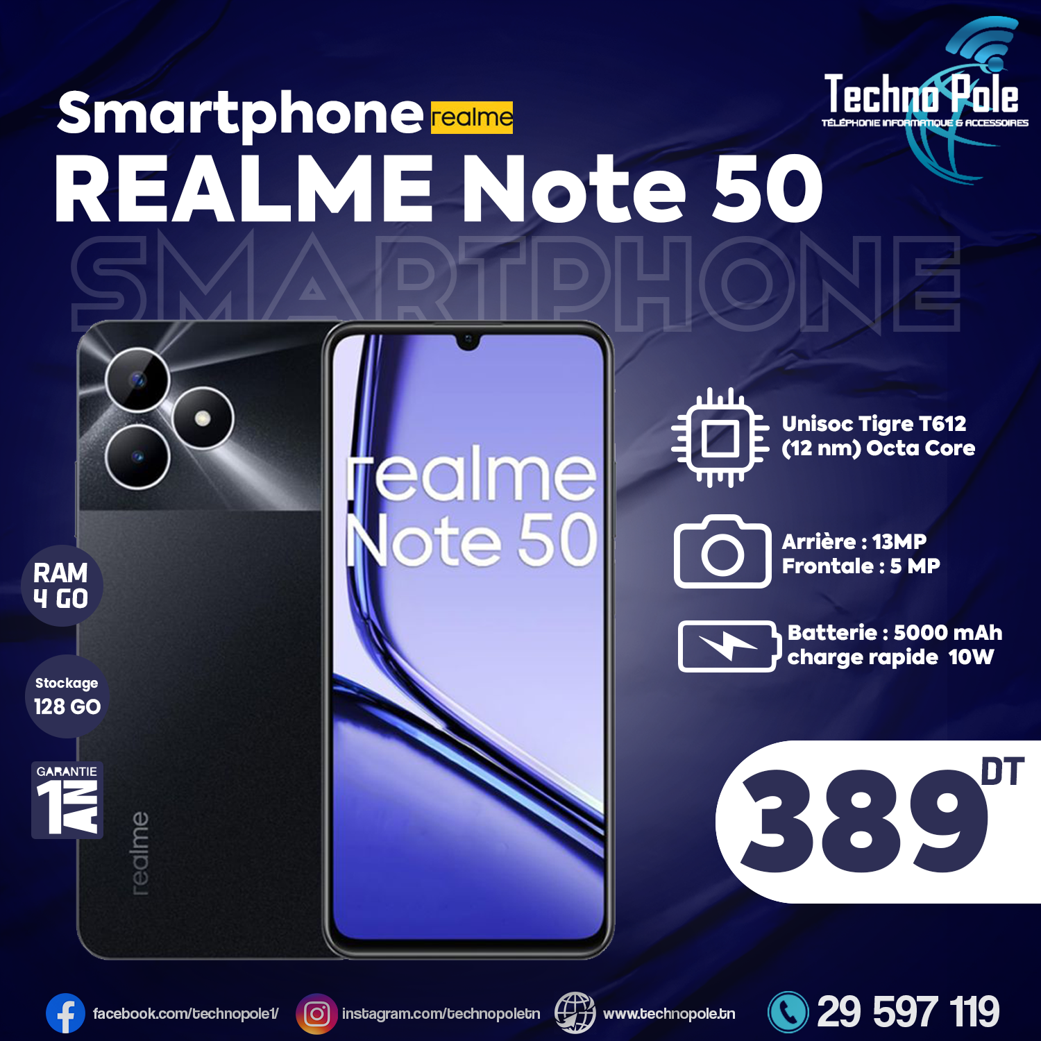 smartphone realme note 50